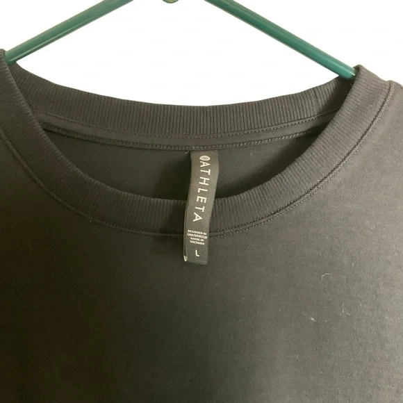 Athleta Black Long Sleeve Crew Neck Sweatshirt - Picture 3 of 7